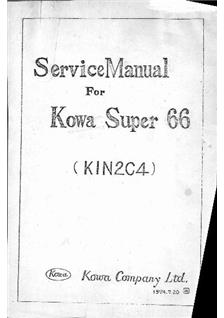 Kowa Super 66 manual. Camera Instructions.